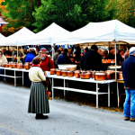 Home 17 문화적 지속가능성 - Apple Butter Festival**
"A bustling autumn scene at a local Apple Butter Festival. People are gathe...