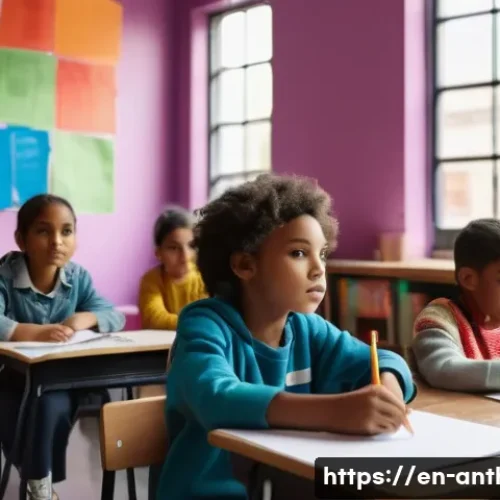 Home 33 사회적 불평등과 문화 - A diverse classroom scene in an underfunded urban school showing children of various ethnic backgrou...