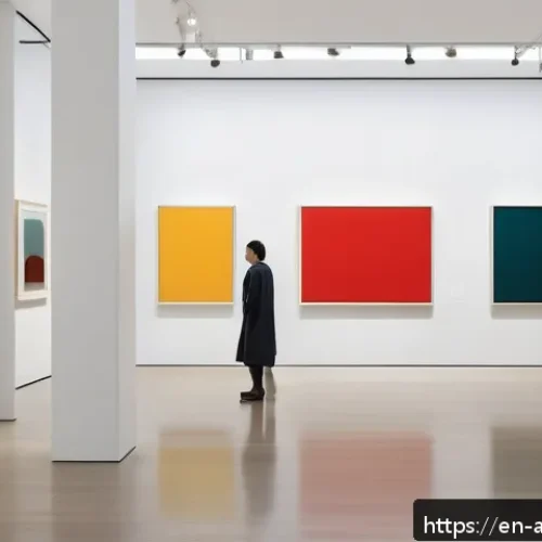 Home 17 에드워드 브로이스와 문화 - A sophisticated gallery scene showing diverse viewers observing an abstract painting that embodies a...